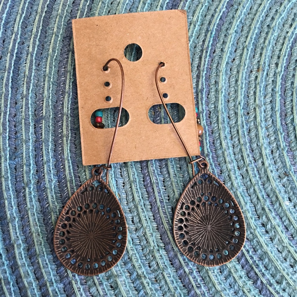 Boho Fall Dangle Drop Colorful Indian Earrings - Picture 5 of 8
